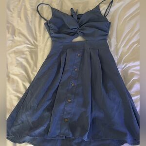 Elegant Blue Sleeveless Dress